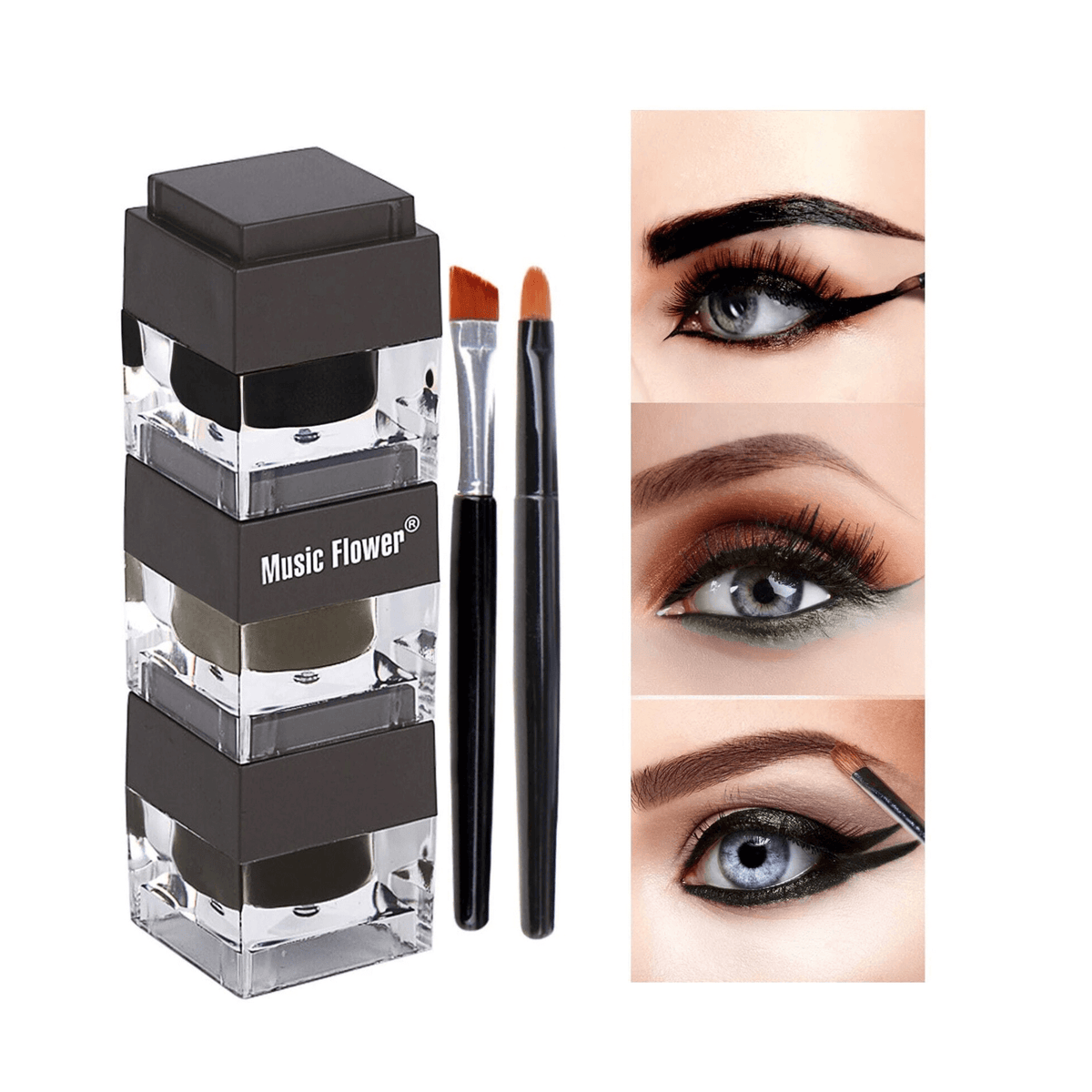 Waterproof Long-Wear Eyeliner Gel Set - 3 Colors Combo