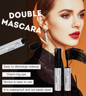 Voluminous and Curled Double Brush Mascara