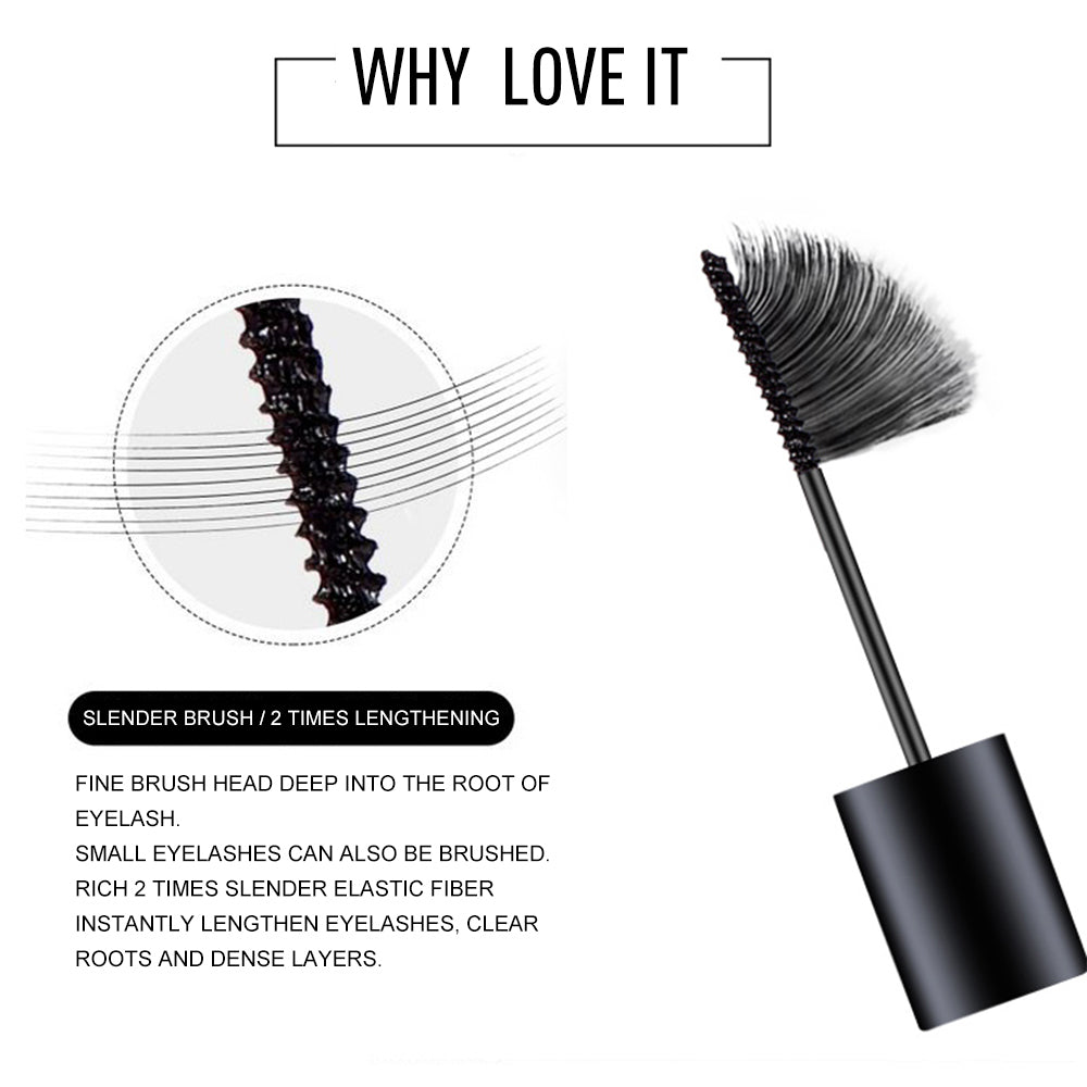 Voluminous and Curled Double Brush Mascara