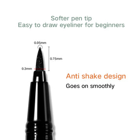 Black Liquid Eyeliner Pen, Soft Tip, Anti-Shake